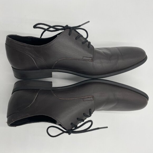 Calvin Klein Dress Shoes Lucca‎ Men Dark Brown Size 9 Calf Leather Professional main image 15